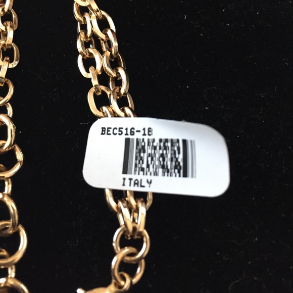 Beautiful brand new Italian Fancy Cable link necklace 18k Gold/Bro - Picture 6 of 7